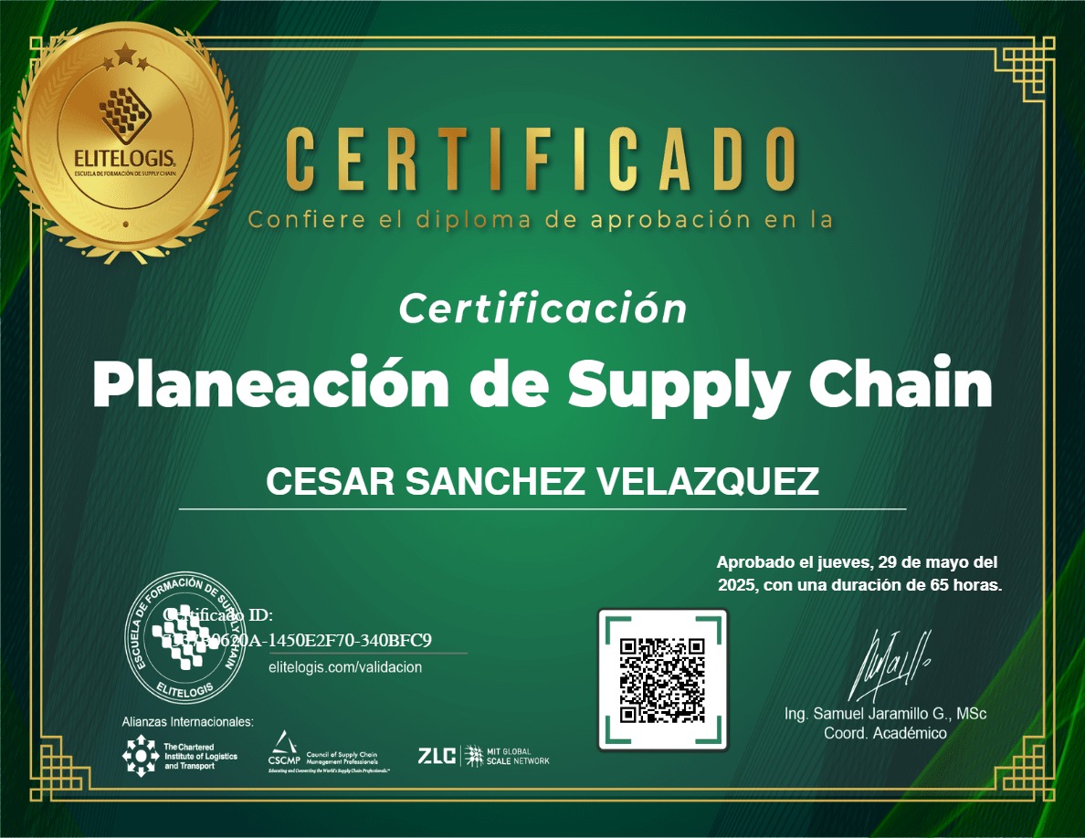 Certificado de Cesar Sanchez Velazquez
