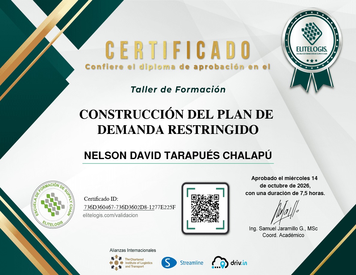 Certificado de Nelson David Tarapués Chalapú